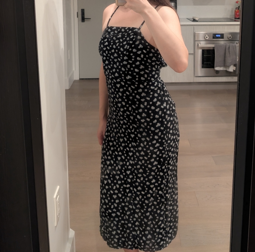 Aeropostale Black and White Floral Midi Dress